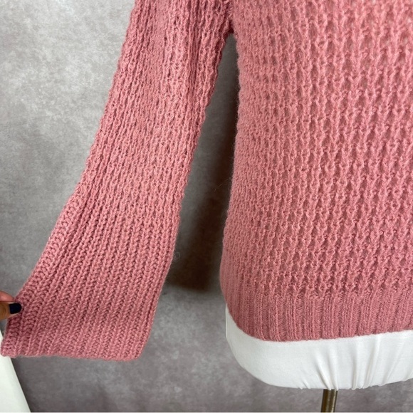 Maeve By Anthropologie Dionne Bell Sleeved Mock Neck Sweater In Rose Size XS - Picture 9 of 11